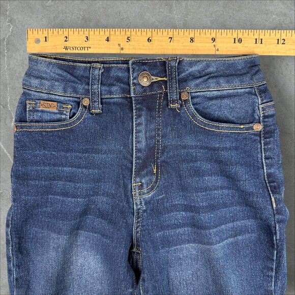 Stag High Rise Dark Wash Stretch Denim Skinny Curvy Jeans - Size 0 (22"x28") - Picture 5 of 7